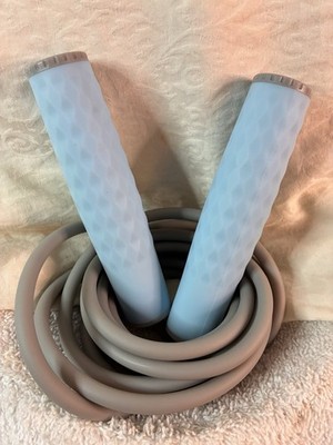 Weighted Jump Rope Silicone (1 lb)  Fitness Cardio Workout Speed Rope Light Blue