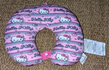 Pink Sanrio Hello Kitty Pillow 13" One Size Fits Most Head Rest Neck Support Vtg