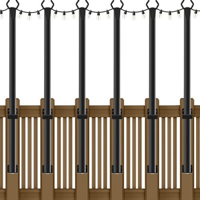 NUERPO 6 Pack String Light Poles,5Ft Metal Poles for Outdoor String Lights,Ou...