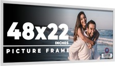 48x22 Frame White Wood Picture Photo Frame with UV Acrylic and Acid Free Backing