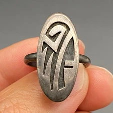 Vintage Hopi Arthur Allen Lomayestewa Raincloud Sterling Silver Ring Size 7