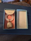 Vtg Webster STERLING Silver Baby Rattle Teether Bell - W/lucite Ring IOB