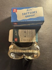 RARE VINTAGE BOUTON EYE PROTECTION SOFTSIDE GOGGLES ORIGINAL BOX & EXTRA LENS