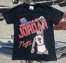 Vintage 90s Michael Jordan Olympics T-Shirt Team USA NBA Kids Toddler Large 7 