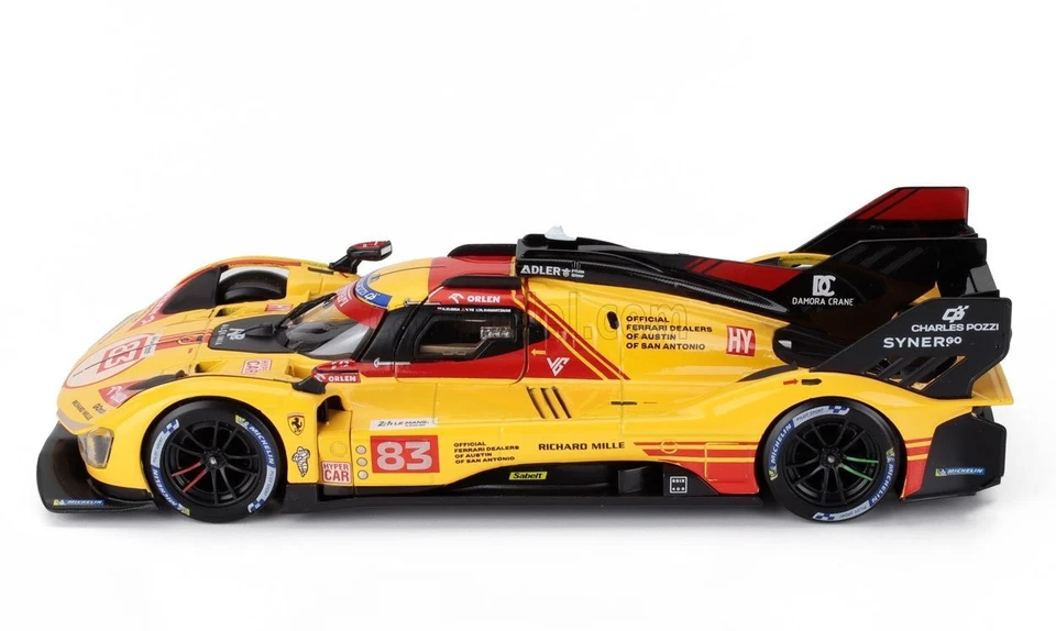 BURAGO FERRARI 499P 24H LE MANS 2024 KUBICA - MODELLINO AUTO STATICO  SCALA 1/24 - Immagine 3 di 4