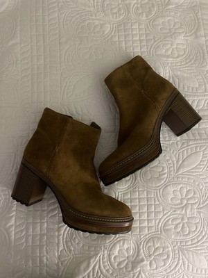 Women s Brown Suede Leather Steve Madden Chunky Platform Ankle Boots Size 11 M