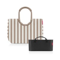 Reisenthel Loopshopper Tasche L Summerstripes Coffee OR6056 + Organizer Schwarz