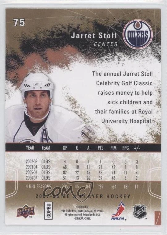 2007-08 Upper Deck Be a Player Player's Club /99 Jarret Stoll #75 - Image 2 of 2