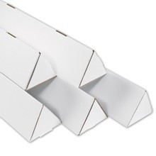 3 x 36 1/4" White Triangle Mailing Tubes-Pack of 50