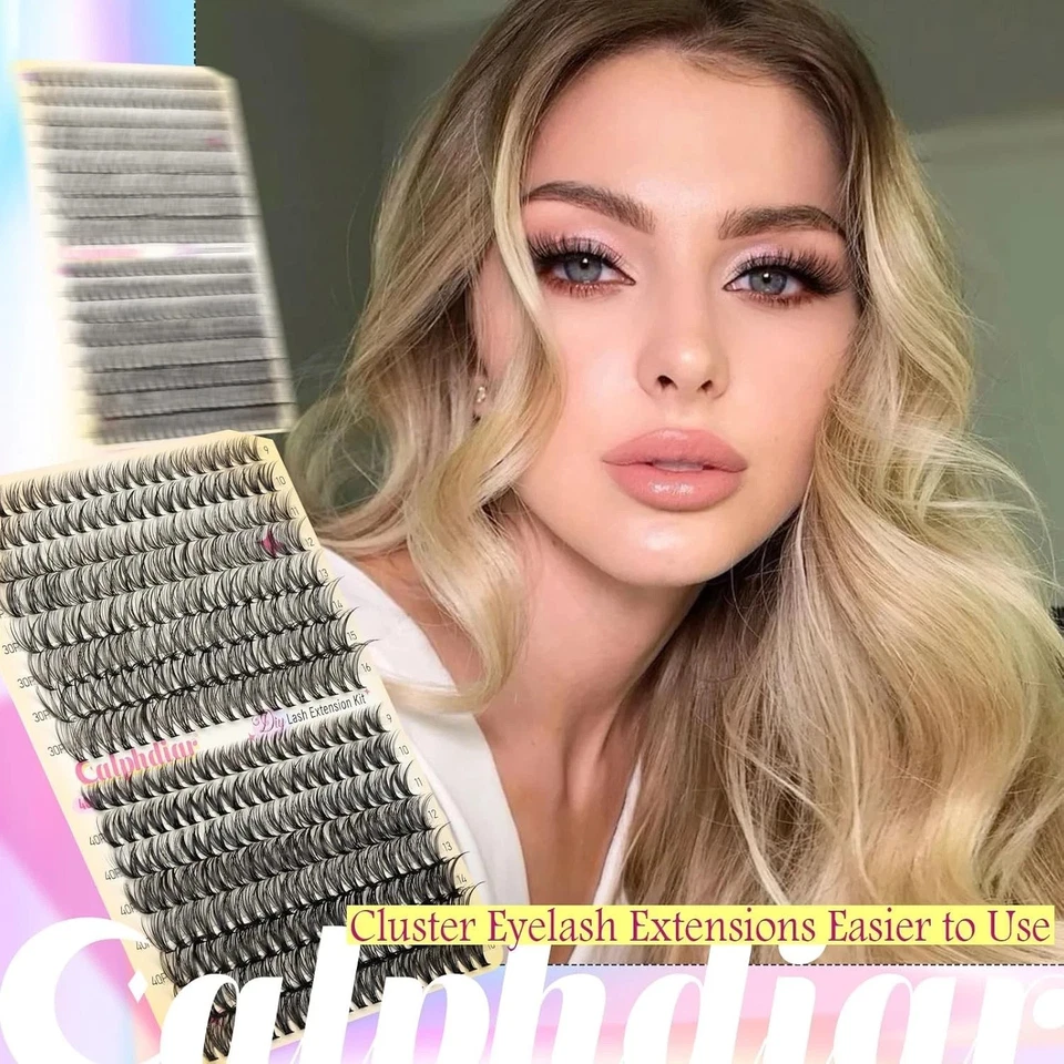 DIY Eyelash Extension Kit with Tweezers, Glue and Seal Reusable Single Eyelashes - Image 3 of 3