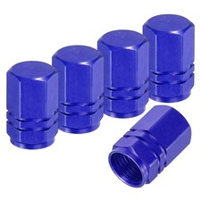 5Pcs Tire Valve Stem Caps Aluminum Alloy Tire Air Caps, Blue