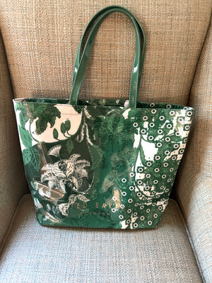 Ted Baker Rococo Icon Green Turquoise Print Tote Handbag Large Shopper Purse