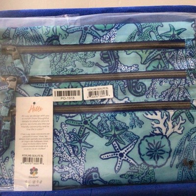 NWT LUG Kickline Triple Zip Storage Pouch SEALIFE BLUE SEA TURTLE