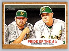 2011 Topps Heritage #127 (Dallas Braden / Trevor Cahill) Oakland Athletics