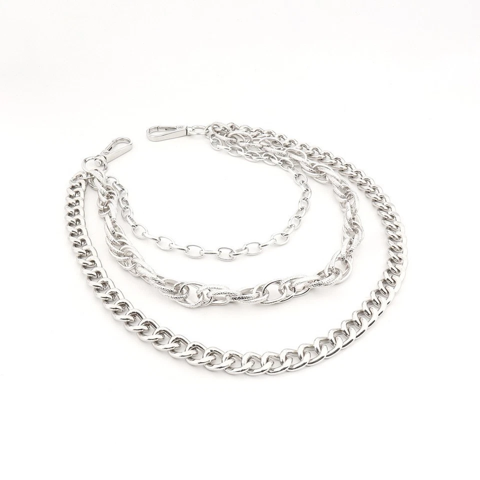 Mens Layered Wallet Chain Womens Waist Belt Chain Keychain Bikers Jeans Chain - Image 3 of 4
