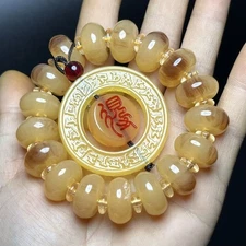 Collectible Bead Barrel Bracelet Antique Jade Handheld Prayer Beads