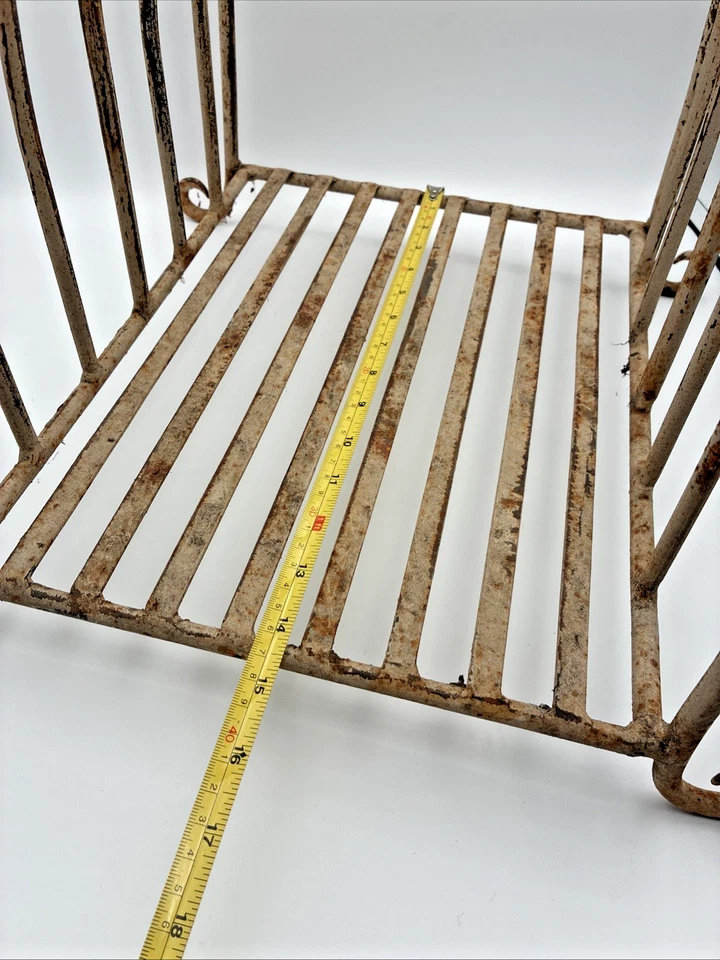 Porta discos de vinilo con pergamino francés estante cargador metal hierro forjado vintage Foto 3 de 4