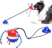 Interactive Dog Toys Aggressive Chewer Suction Cup Tug of War, Indestructible Pu
