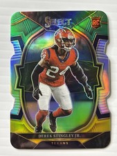 2022 Panini Select Derek Stingley Jr. RC Green Yellow Die-Cut Prizm Texans #48🔥