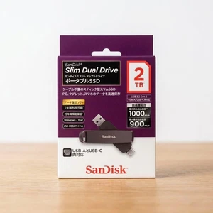 SanDisk Slim Dual Drive Portable SSD 2TB USB 3.2 Gen 2 USB-C USB-A Unused