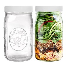 Wide Mouth Mason Jars 32 oz &ndash; 2 Pack Quart Size Jars with Airtight Lids an