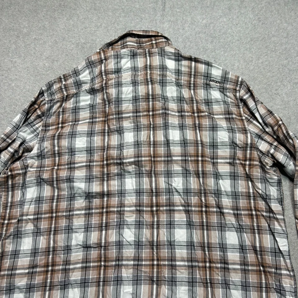 Ascend Flannel Shirt Mens 2XLT Khaki Plaid Button Up Long Sleeve Outdoor Casual - Image 4 of 4