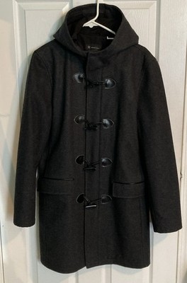INC International Concepts Size M Hooded Toggle Women Duffel Coat Retro
