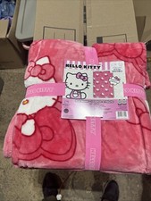 Hello Kitty Twin Pink Bow Throw Blanket New NWT HTF Viral