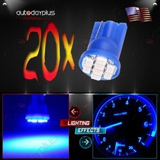 20Pcs Blue T10 W5W 194 168 LED Car Dashboard Dash Panel Light Side Wedge Bulbs