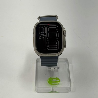 Unlocked Apple Watch Ultra 49MM Natural Titanium Blue Ocean Band A2622