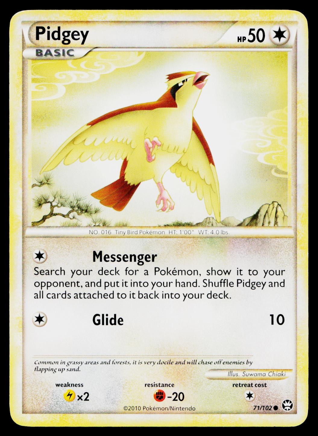 Pidgey 71/102 Common HGSS Triumphant Pokemon Lightly Played