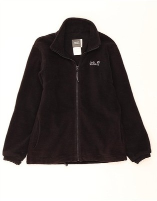 JACK WOLFSKIN Womens Fleece Jacket UK 10 Small Black Polyester AA04