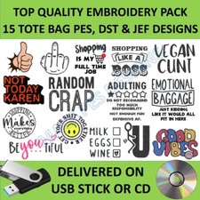 Tragetasche Designs PES DST JEF Stickdesigns auf USB/CD 15 Designs Einkaufen