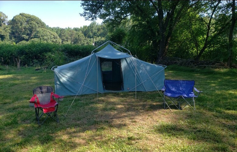 Vintage SEARS Ted Williams Hillary 8+ Person CANVAS CAMP TENT 17'L
