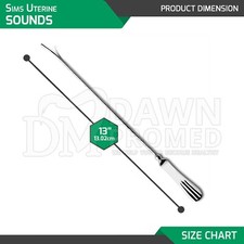ODM Sims Uterine Sound – Set Of 2 Straight & Curved Surgical Instruments, Made In Pakistan