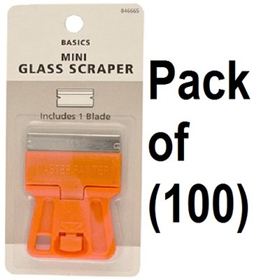Master Painter  GSM Pocket Size Mini Glass Window Razor Scrapers - 100 Pack