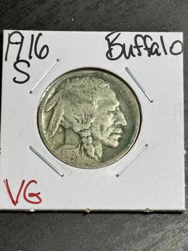 1916 S Buffalo Nickel Very Good VG Better Date Coin (Raw14876)