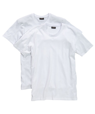Redfield T-Shirt mit Rundhalsauschnitt im Doppelpack in weiß