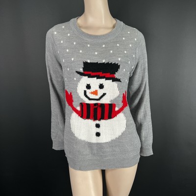 Marisota Christmas Jumper 12/14 Womens Grey Marl Snowman