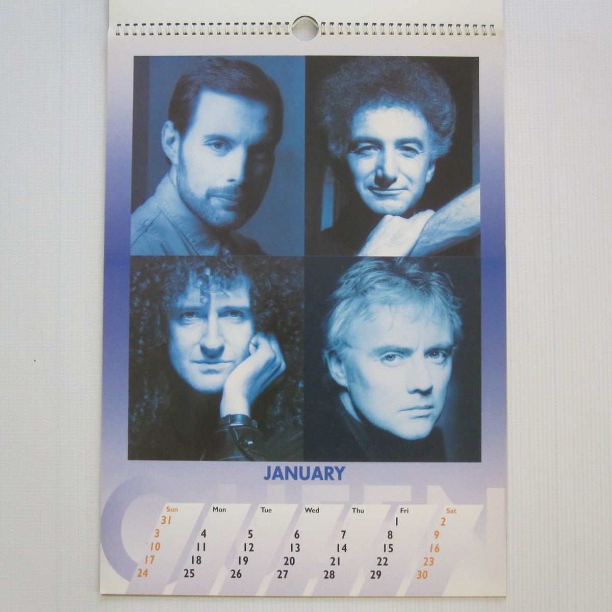 Queen 1993 Official Vintage Large Group Calendar Freddie