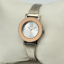 Women's GUESS Silver Tone Petite Bracelet Watch, Pink Bezel, 23mm, Runs G95410L