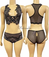 Victorias Secret DREAM ANGELS Set Bralette Crop Top Bra & Cheeky Panty Medium 