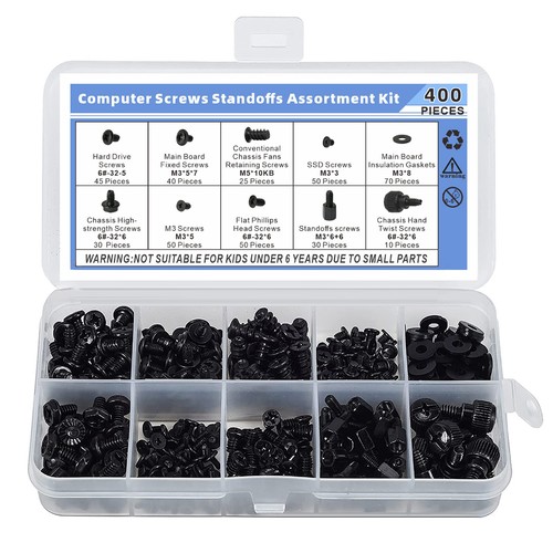 Computer Screws Standoffs Kit Universal Motherboard Alloy Steel 400 Pcs NEW - 第 10/14 張圖片