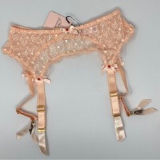 Agent Provocateur Dorotia AP Logo Nude Suspender AP3 Medium NWT 160
