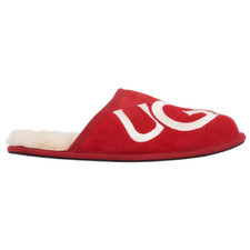 NWT UGG Scuff Logo Mens Slippers Suede Samba Red US 8 UK 7 EU 41