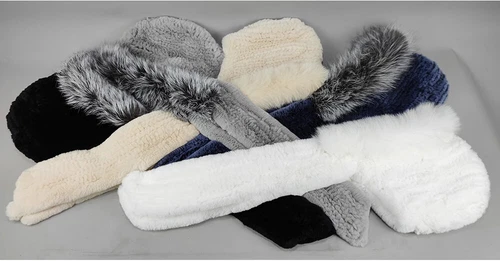 Neu Damen 100% Rex Kaninchenfell Mütze Russische Mütze Uschanka Fuchspelzkragen Schals - Bild 3 von 18