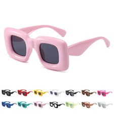 Chunky Inflated Square Sunglasses Trendy Thick Frame Glasses Funny Sun Shades