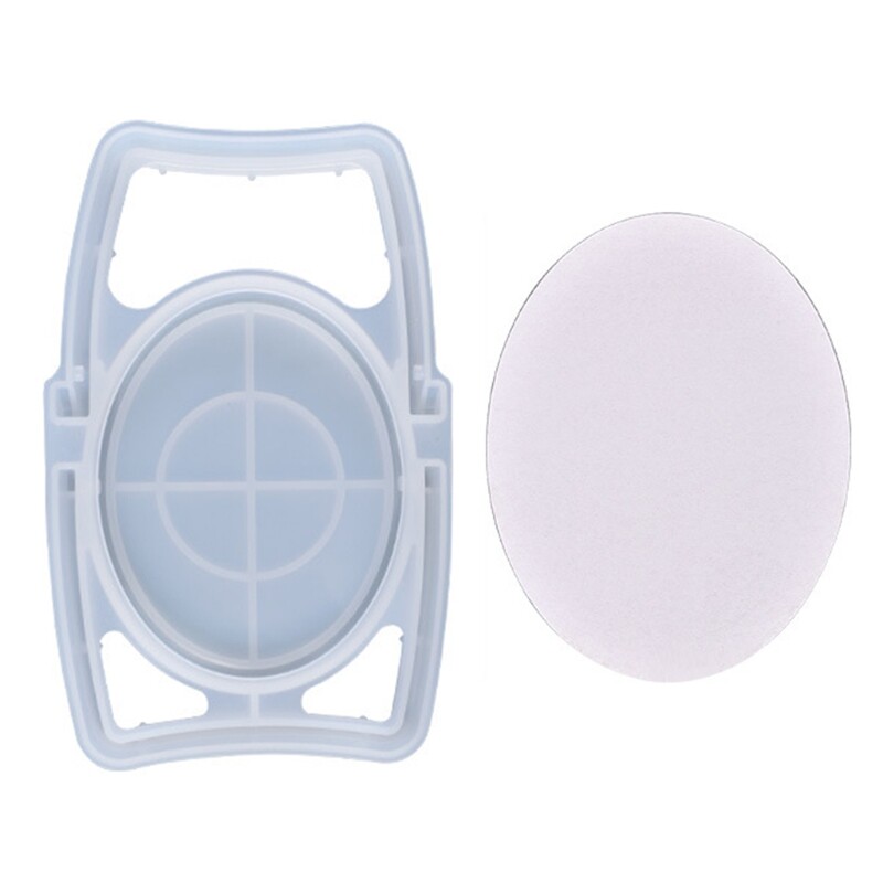 Oval Makeup Mirror Epoxy Resin Mold Desktop Vanity Mirror Casting Silicone