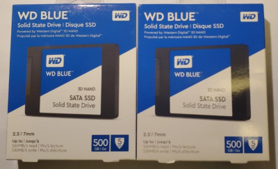 2x New Sealed WD Blue 500GB 3D NAND SSD 2.5 SATA III Internal Solid State Drive!