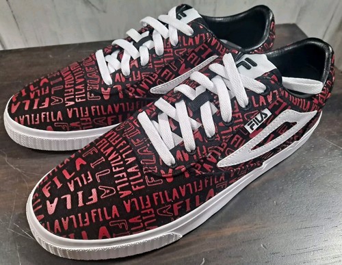 Fila Boarder FX1 Print Reveal Skate Shoe Mens Sz 10 Allover logo Red Black White - Picture 7 of 9